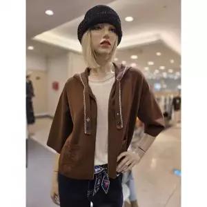 한정수량 베네통 자수 후드넥 집업 가디건 BAKCA1-641-BR 2800917