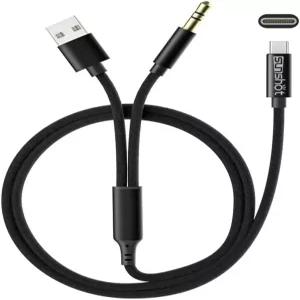 선샷 USB-C to Aux 케이블 3.5mm 오디오 잭 및 충전 헤드폰 스테레오 15 16 Pro Max Plus Galaxy S23 S22
