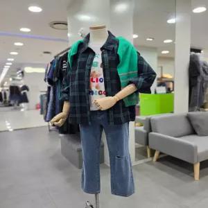 [모다아울렛][베네통]모르코 체크 블라우스 BABLA4541_CA