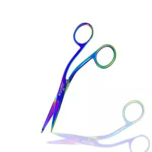 멀티컬러/레인보우 티타늄 코팅이 된 사이네임 놀스 붕대 가위 - 응급 구조대원 의사 간호사 학생 등에게