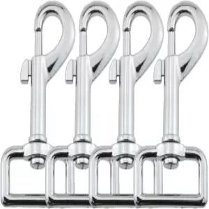 헤이우스 4PCS 1인치 헤비 듀티 크롬 스위블 스냅 훅 트리거 개 목줄 고리 열쇠고리 회전 볼트 클립