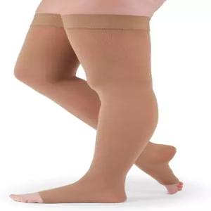 메디븐 20~30mmHg 허벅지 고압축 스타킹 - 스테이업 실리콘 탑 밴드 내구성 있는 니트 원단 일상복 여행 및