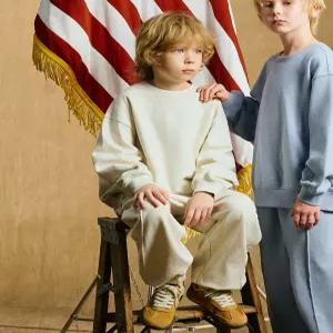 리 키즈 라벨 코튼 맨투맨 셋업 오트밀 LK2603SU17OT 6770501