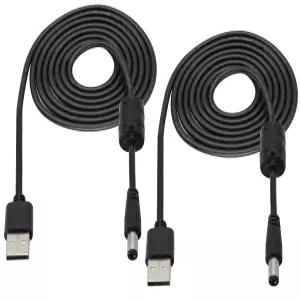 HCFeng USB to DC 5V 전원 24AWG 케이블 2.0 A 남성용 5.5 x 2.1mm LED 및 주변 기기/장난감/소형