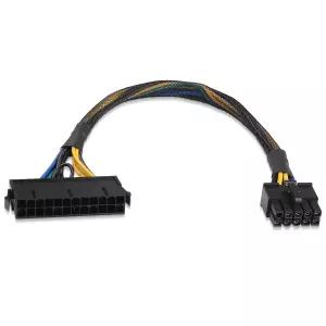 ELFJMZP ATX 24핀-10핀 전원 어댑터 케이블 18AWG 구리 땋은 슬리브 - 마더보드 공급을 위한 30cm 컨버터
