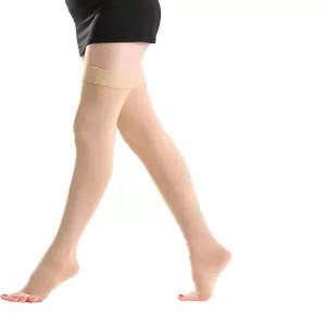 여성용 및 남성용 HBM 23-32mmHg 압박 스타킹 실리콘 밴드가 있는 허벅지 높이의 서포트 호스 정맥류 부종
