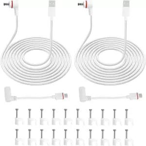 스포트라이트 캠 프로용 2pcs 3m/10피트 전원 코드 및 어댑터 케이블 방수 충전 스틱업 배터리 팬 틸트