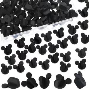 BENOSPACE 100PCS PVC 고무 마우스 귀 핀 백 코트 타이 택 헤드 라펠 클러치 홀더 의류 키퍼 교체용 대표팀