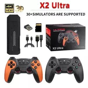 X2 울트라 비디오 게임 스틱 콘솔 또는 전용 24G 무선 컨트롤러 4K HD30000 128G 레트로 휴일 선물