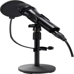 노래 녹음용 Xlr USB 다이내믹 마이크 게인이 있는 메탈 스튜디오 녹음 데스크탑 스탠드 팝 필터 헤드폰 잭