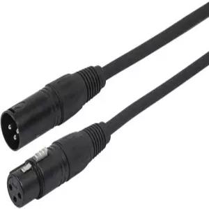 모노프라이스 AES/EBU 케이블 - 1.5미터 검은색 22AWG 구리 브레이드 및 알루미늄 호일 차폐가 있는