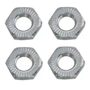 유카타 실버 3/8인치 자전거 너트 액슬 휠 허브 샤프트 부품 로드 바이크 산악 4PCS