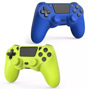 PS4/Slim//PC와 호환되는 신신 2팩 무선 컨트롤러(듀얼 진동 포함)/3.5mm 오디오/타입C 포트 및 2개의