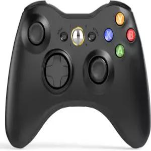 Xbox 360과 호환되는 WO 무선 컨트롤러 2.4GHz 게임패드 360 및 PC Windows 781011 수신기(블랙)와