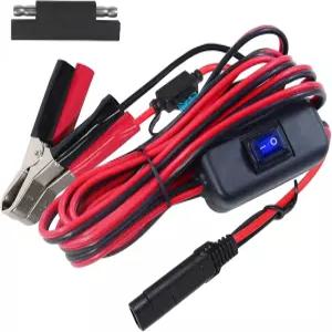 SAE와 배터리 악어 클립 연결 - 12V 2핀 퀵 디스커넥트 케이블 10피트 클램프 코드 15A 퓨즈
