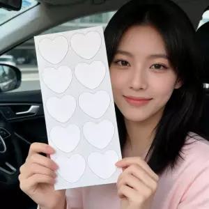 하트 양면 스티커 부착용 접착 테이프 사무실 데일리 용품 10매입