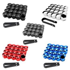 20/40개 17mm 19mm 21mm 블랙 자동차 휠 캡 볼트 커버 너트 자동차 휠 허브 보호대 스크류 캡 스타일링 방청 커버