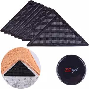 ZC GEL 8개 러그 테이프 하드우드 바닥 손상 없음 재사용 가능한 세척 그 에어리어 카펫 미끄럼 방지 패드