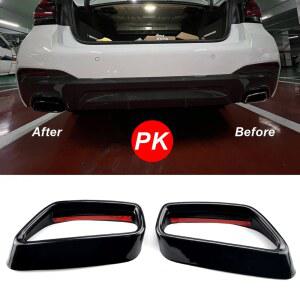 BMW 호환 호환 5 시리즈 G30 G31 2018 2021 스테인레스 스틸 블랙 자동차 배기 파이프 커버 스티커 외부 개조 자동차 액세서리
