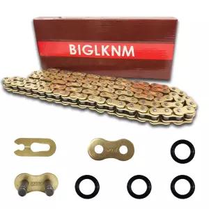 BIGLKNM 520 X-링 체인 72 링크스 헤비 듀티 모터사이클 골드