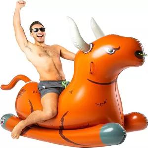 빅마우스 주식회사. 거대한 황소 모양 록커 풀 플로트 부풀릴 수 있는 여름 파티용 물놀이 장난감