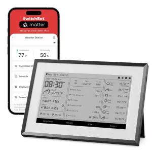 SwitchBot 스마트 E-Ink 홈 대시보드   무선 실내 및 실외 온도 습도 모니터