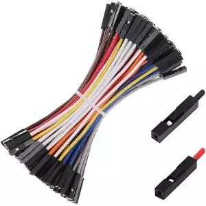 브레드보드 점퍼 와이어 22AWG 120피스 여성용 더 많은 레드 및 블랙 스퀘어 헤드 0.1 10가지 색상 10CM