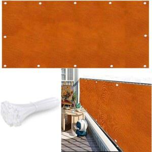 튼튼한 프라이버시 데크 펜스 내후성 스크린 발코니용 80x400cm 색 상업용 및 바람막이 오렌지 Brown 주택용