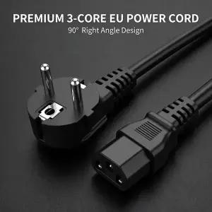 90도 직각 EU 전원 코드 1.5M 3G1.5mm 슈코 플러그 - IEC C13 16A 250V 3심 유럽형 전원 케이블 PC 모니터
