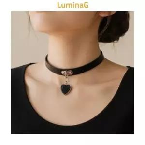 하트 펜던트 초커 목걸이 블랙 패션 데일리 코디용 초커목걸이 하트목걸이