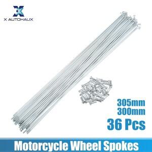 XAutohaux J 벤드 자전거 아연 도금 스포크, 니플 300mm, 14G, 36 개