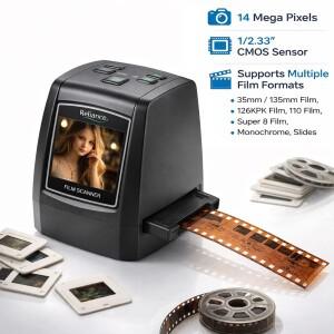 2.4인치 LCD 화면 휴대용 사진 필름 스캐너 35mm 126KPK 슈퍼 8MM 네거티브 슬라이드 디지털 이미지 뷰어