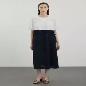 올리비아로렌 배색 블록 원피스VVCOA4M4461