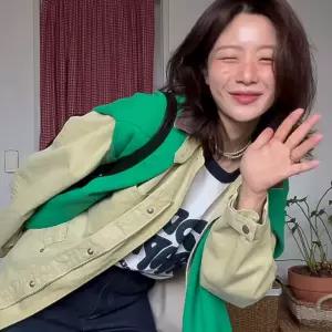 코드그라피 우먼 워시드 프렌치 자켓 하프코트 옐로우