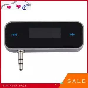 미니 3.5mm 무선 자동차 라디오 음악 오디오 FM 송신기 핸즈프리 변조기 케이블 LCD 디스플레이 키트