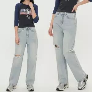 [아우트_6818]여성찢청팬츠 여성 데미지 포인트 슬림