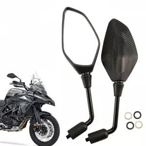 한 쌍의 백미러 오토바이 플라스틱 금속 오토바이 사이드 미러 Benelli TRK502 TRK502X BJ500GS-5D 용 명확