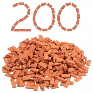 조경용 미니 벽돌 200 개 미니어처 벽돌 벽돌 벽 작은 벽돌 정원 부품 1/35 스케일