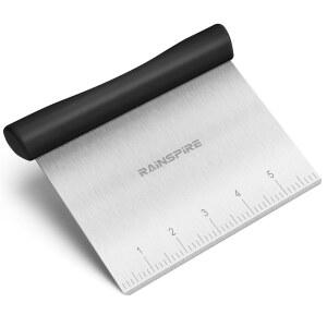다목적 스테인리스 스틸 벤치 스크레이퍼 반죽 혼합기 및 페이스트리 커터 식기세척기 사용 가능 눈금 표시 미끄럼 방지 편안한 손잡이 빵용 절단기 베이킹 용품 블랙