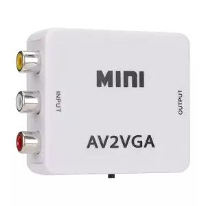 AV to VGA 컨버터 컴포넌트 컴포지트 480P 어댑터 화이트