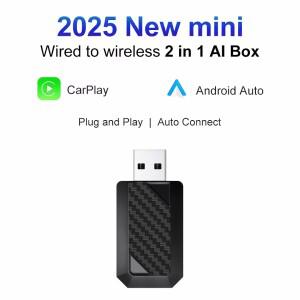 카플레이 무선 어댑터 안드로이드 오토 2in1 스마트 동글 2025 5G 와이파이 아이폰 폰 볼보 벤츠 MG 기아