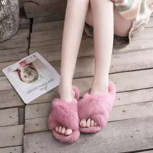 여자여름신발 3컬러 토끼털 슬리퍼 S606