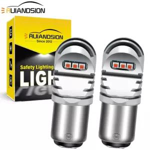 1개 30W LED 브레이크 전구 1156 BA15S 1157 BAY15D BAU15S PY21W P21W P21/5W AC12-24V 레드 화이트 앰버