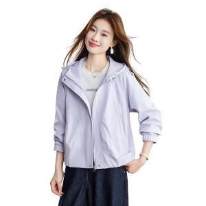 M3 여성 쇼트 코트 봄 가을 카고 후드 트렌치코트 JEN