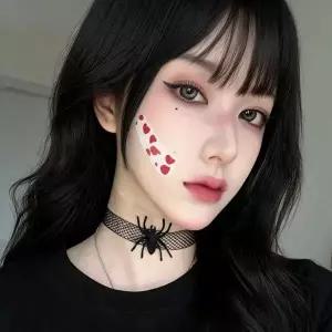 레이스 초커 목걸이 마틸다 레이어드 코스튬 할로윈 파티 액세서리 블랙-WFQ78UH