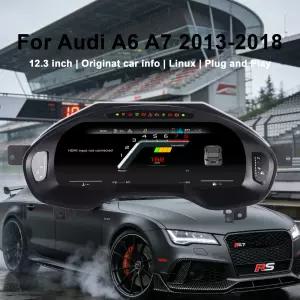 아우디 A6 A7 2013-2018용 디지털 계기판 CarPlay 안드로이드 오토 속도계 대시보드 게이지 12.3인치 HD 가