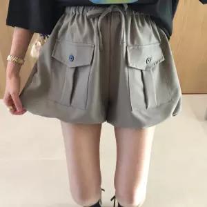 무드펌킨 무지 스트라이프 밴딩 포켓 벌룬 치마반바지 (3color)