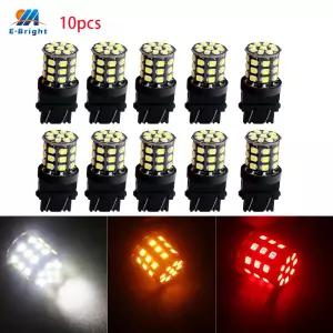 YM E-Bright 10개 T25 3157 P27/5W 2835 33 S 자동차 전구 레드 화이트 앰버 블루 12V DC LED 자동차 라이