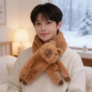 카피바라 목도리 페이크퍼 밍크 머플러 겨울 방한용품 귀여운 동물 캐릭터 핸드워머