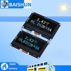 2.42인치 고대비 OLED 디스플레이 모듈 - 128×64 해상도 I2C/SPI 인터페이스 흰색/파란색 옵션